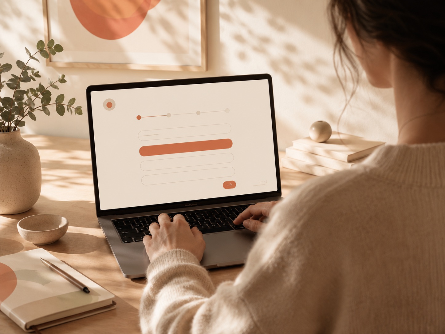 Personne remplissant son questionnaire sur son ordinateur